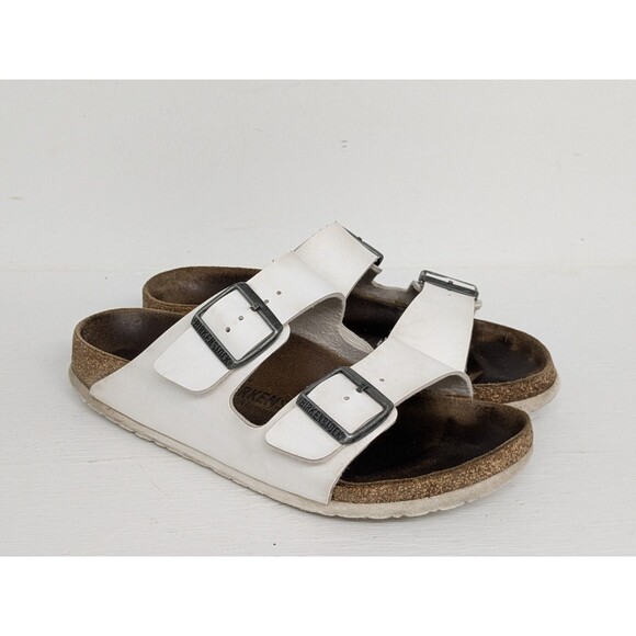Birkenstock Arizona White Birko-Flor Comfort Sandals Size 39 8-8.5 US Womens - Picture 1 of 9